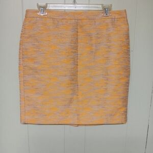 LOFT Womens pencil skirt womens sz 8 cream and orange